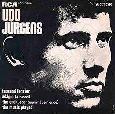 Udo Jürgens - Tausend Fenster / The End (Jeder Traum hat ein Ende) / Adagio / The music played - Vinyl-EP Front-Cover