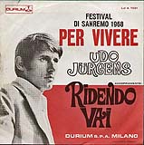 Udo Jürgens - Per vivere / Ridendo vai - Vinyl-Single (7") Back-Cover